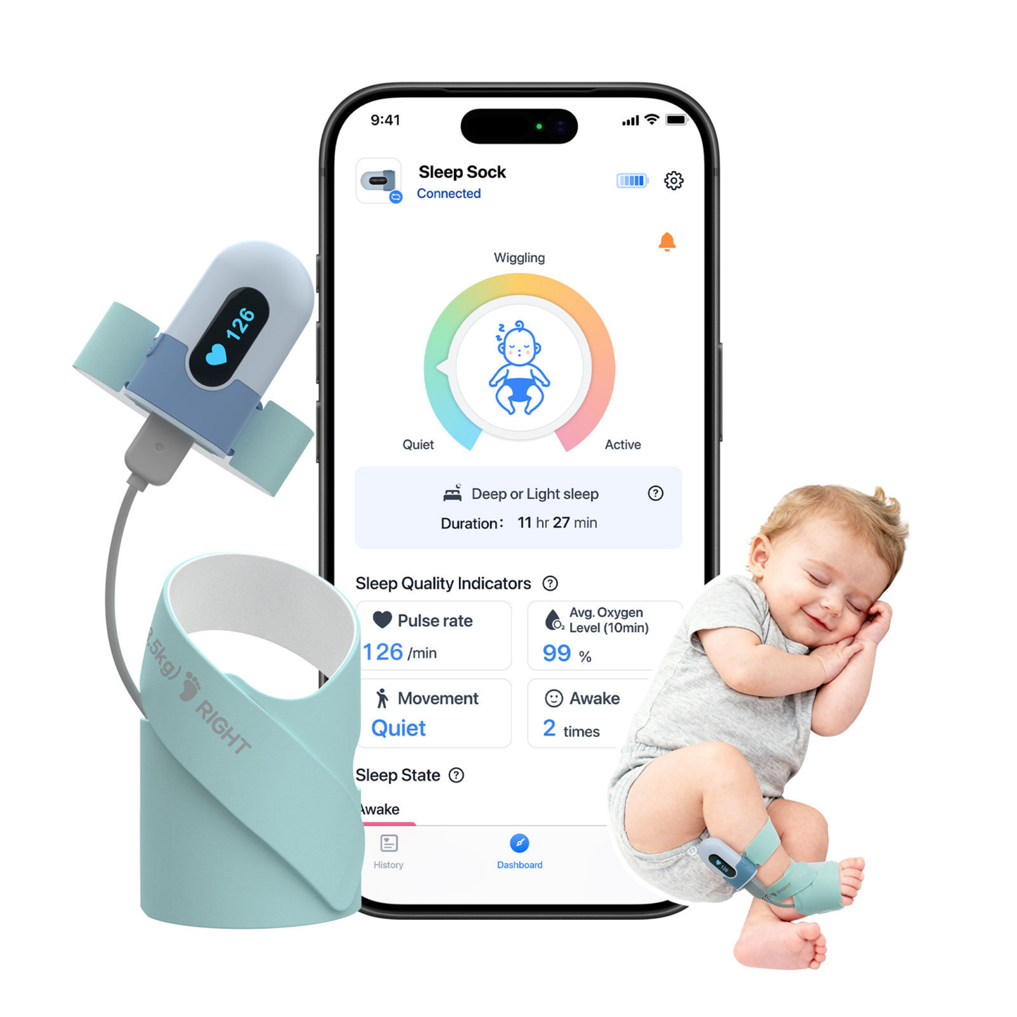 Monitor de Sono Para Bebê Sense-u Mimalo